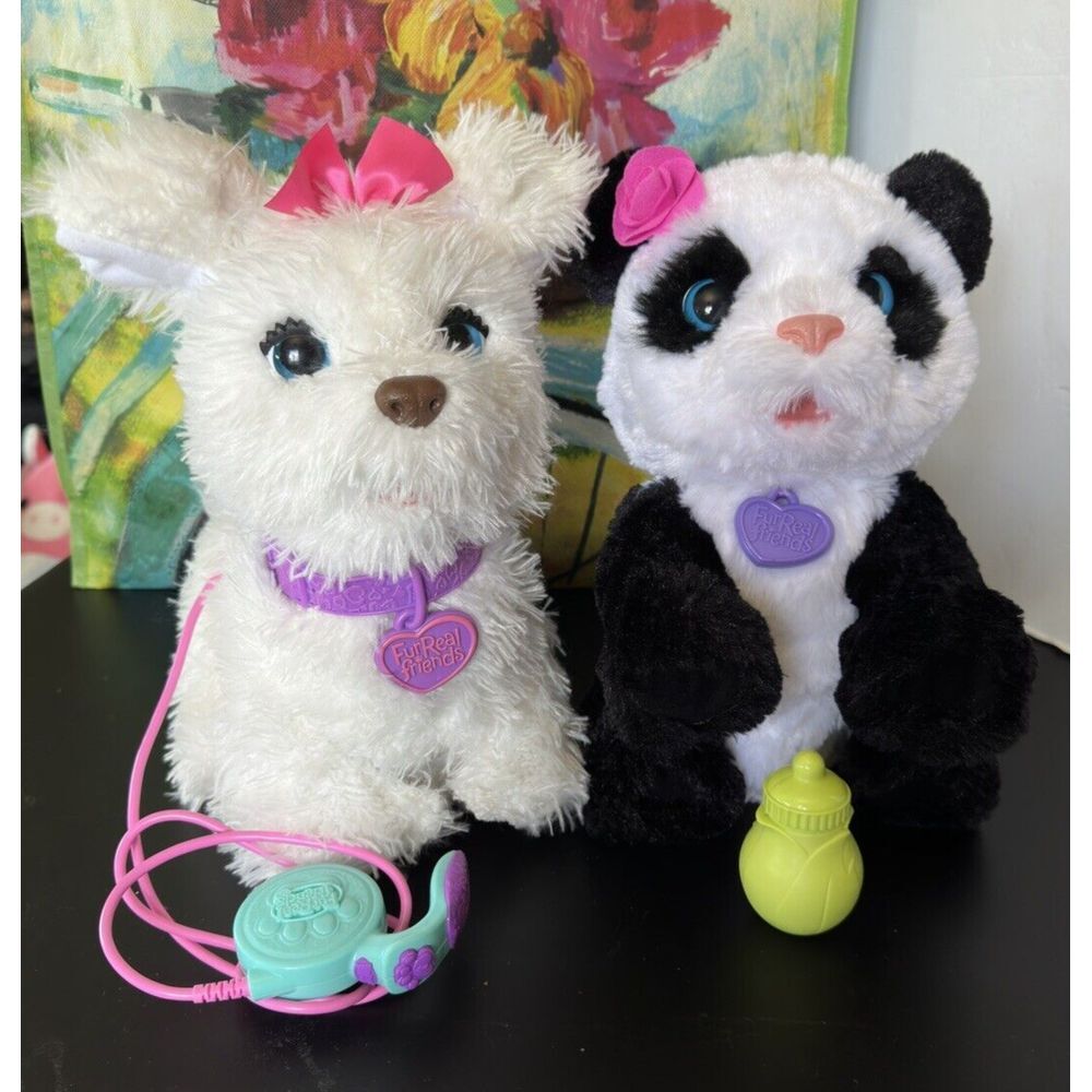 FurReal Friends Baby Panda and‎ GoGo  Moving Talking Toy lot 2013 ~ Animated ~